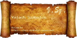 Valach Szabolcs névjegykártya
